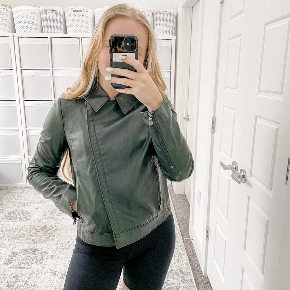 Tory Burch Harper Leather Moto Asymmetrical Jacket